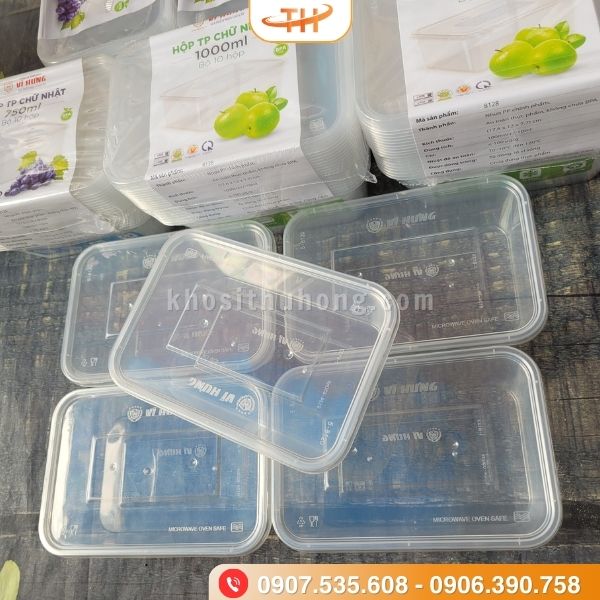 Hộp thực phẩm chữ nhật trong suốt Hộp thực phẩm chữ nhật trong suốt