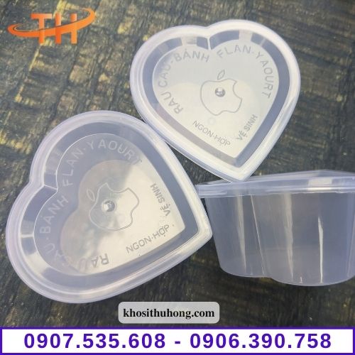 Hũ đựng bánh flan trái tim
