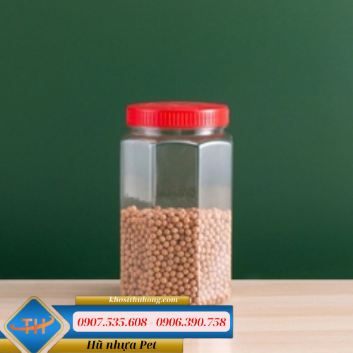 Hũ nhựa lục giác 800ml