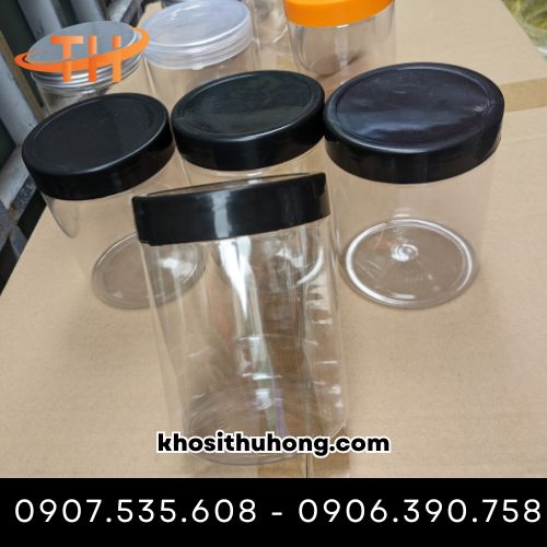 Hũ pet nắp nhựa đen