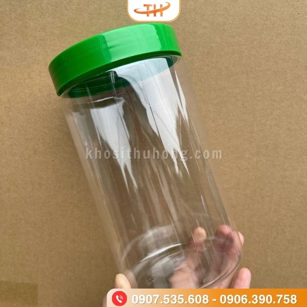 Hũ nhựa PET 1000ml nắp nhựa với thân trong suốt Hũ nhựa PET 1000ml nắp nhựa với thân trong suốt