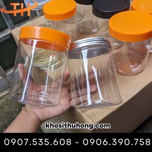 Hũ nhựa pet nắp nhựa màu cam