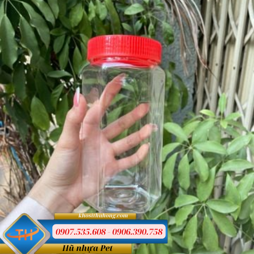 Hũ nhựa nắp đỏ nhỏ tiện nghi