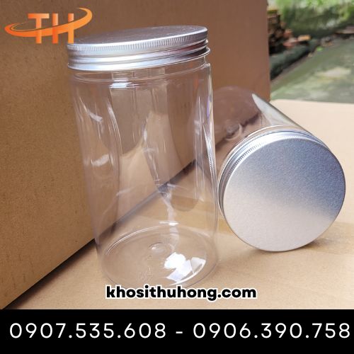 Hũ nhựa pet nắp bạc đựng khô bò