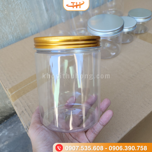 Hũ nhựa PET nắp nhôm với khả năng lưu trữ chắc chắn Hũ nhựa PET nắp nhôm với khả năng lưu trữ chắc chắn