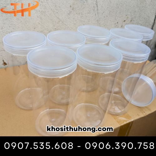 Hũ nhựa pet nắp trắng trong suốt