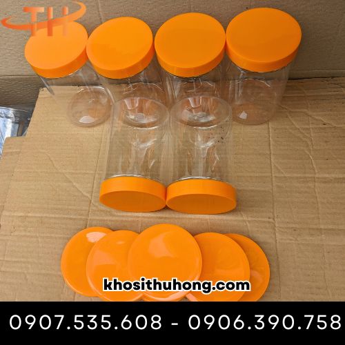Hũ nhựa pet nắp nhựa cam