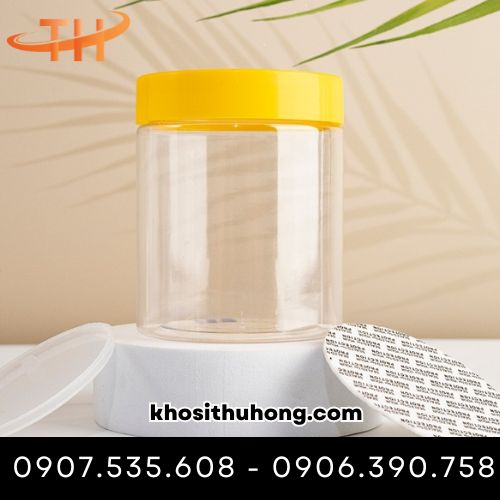 Hũ nhựa pet nắp nhựa vàng