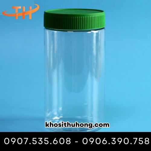 Hũ nhựa pet nắp nhựa xanh lá