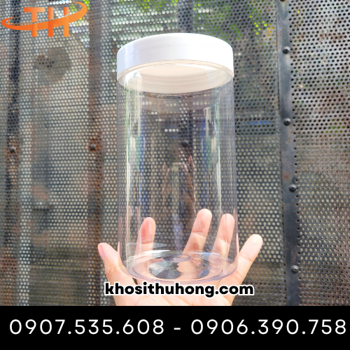 Hũ nhựa pet nắp trắng sữa đựng hạt sấy khô