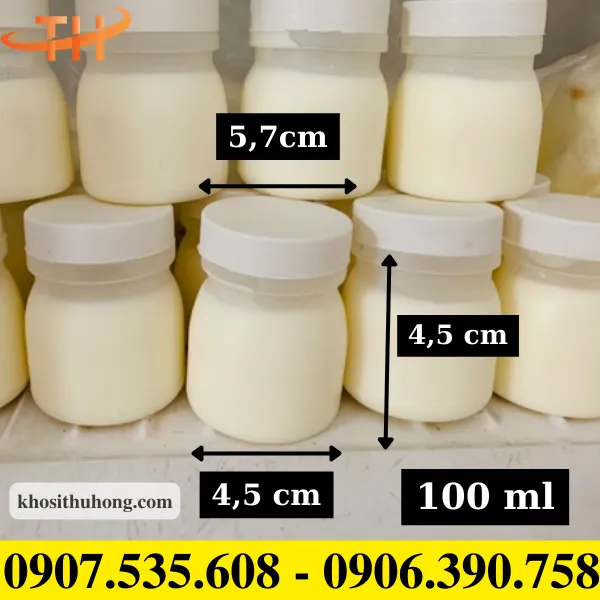 Kích thước hũ sữa chua nhựa 100ml Kích thước hũ sữa chua nhựa 100ml