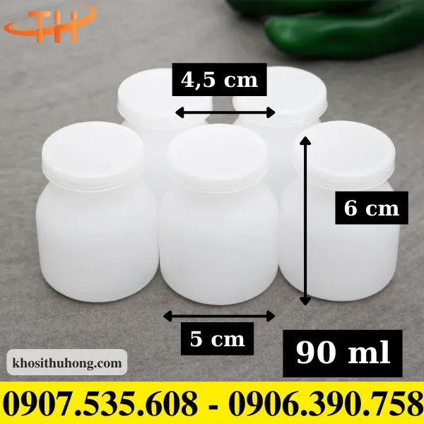Kích thước hũ sữa chua nhựa 90ml Kích thước hũ sữa chua nhựa 90ml