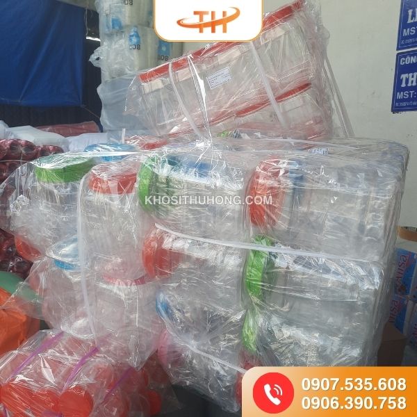 Hũ nhựa vuông 5kg quai nắp chất lượng Hũ nhựa vuông 5kg quai nắp chất lượng