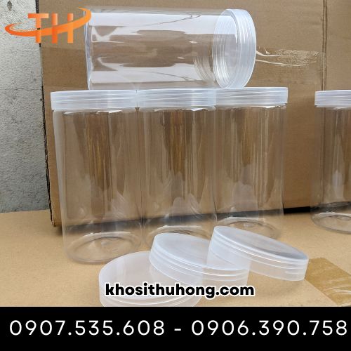 Hũ nhựa pet nắp nhựa trắng trong
