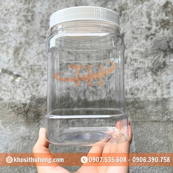 Hũ PET vuông nắp trắng Hũ PET vuông nắp trắng