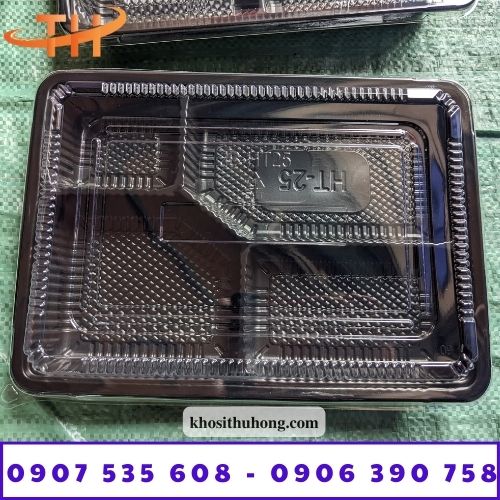 Hộp nhựa đế đen nắp trong