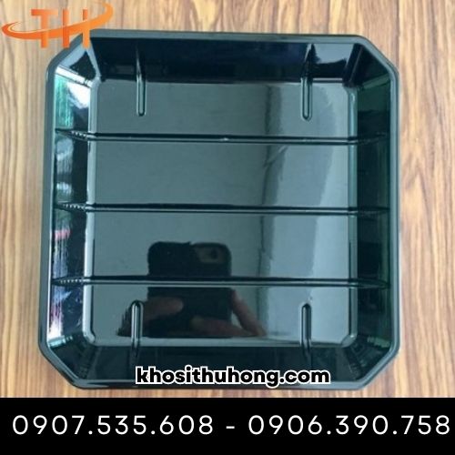 Khay nhựa đế đen hình vuông