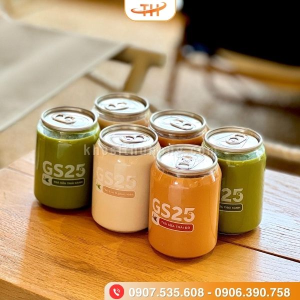 Lon trà sữa với bao bì hấp dẫn Lon trà sữa với bao bì hấp dẫn