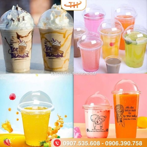 Ly nhựa nắp cầu tăng thêm tính thẩm mỹ cho nước uống Ly nhựa nắp cầu tăng thêm tính thẩm mỹ cho nước uống