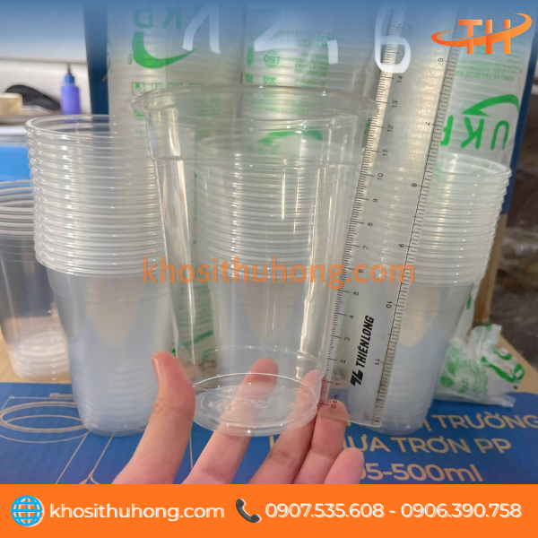Dung tích ly nhựa PP trong dùng một lần 500ml Dung tích ly nhựa PP trong dùng một lần 500ml