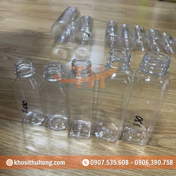 Mẫu chai nhựa PET vuông Mẫu chai nhựa PET vuông