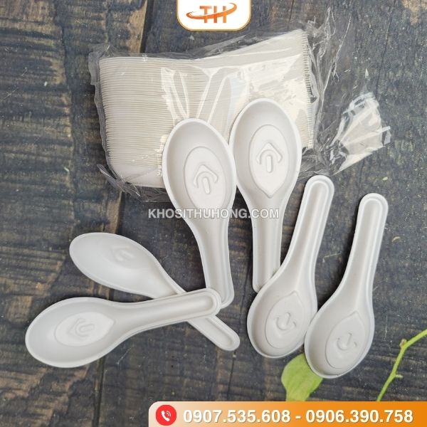 Muỗng nhựa cán ngắn dùng 1 lần đóng gói 50 cái/bịch Muỗng nhựa cán ngắn dùng 1 lần đóng gói 50 cái/bịch