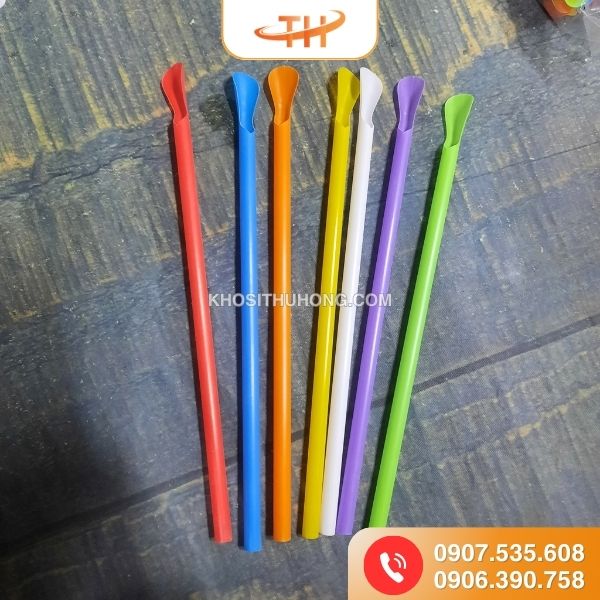 Ống hút đầu muỗng đa dạng nhiều màu Ống hút đầu muỗng đa dạng nhiều màu