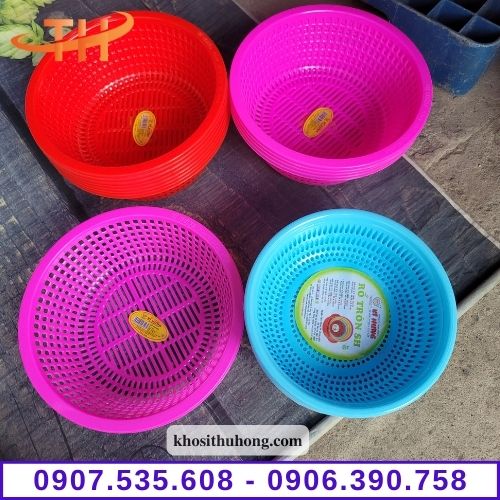 Rổ nhựa tròn rửa rau, thịt cá