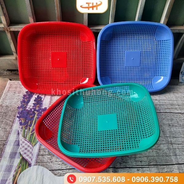 Rổ nhựa vuông bền bỉ, dẻo dai Rổ nhựa vuông bền bỉ, dẻo dai