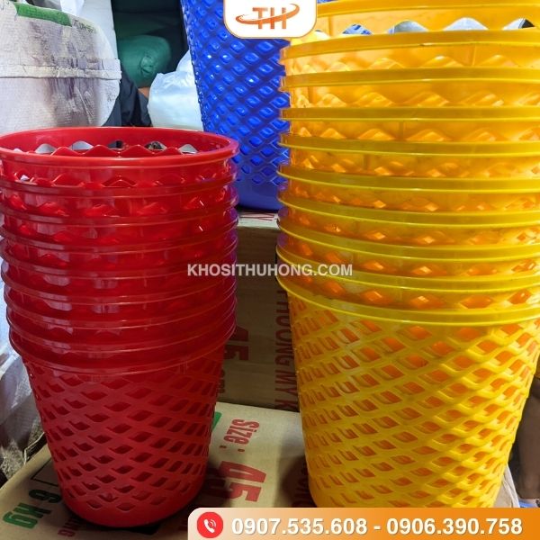 Sọt nhựa tròn dễ dàng xếp chồng, tiết kiệm không gian Sọt nhựa tròn dễ dàng xếp chồng, tiết kiệm không gian