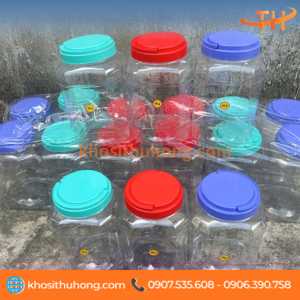 Hũ nhựa PET dung tích lớn tiện lợi Hũ nhựa PET dung tích lớn tiện lợi