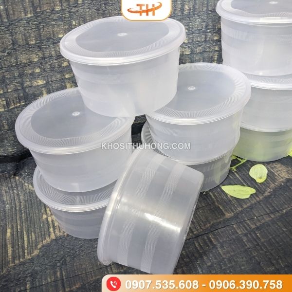 Thố nhựa tròn 500ml làm từ nhựa dày dặn Thố nhựa tròn 500ml làm từ nhựa dày dặn