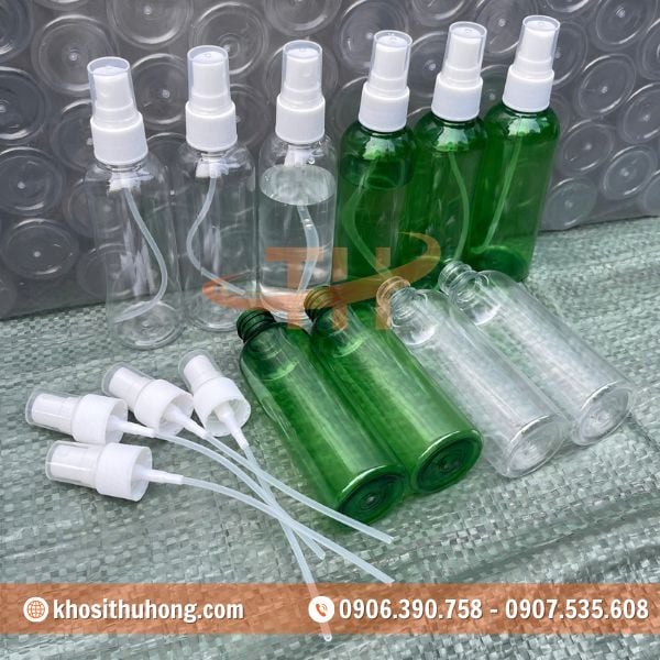 Thu Hồng bán sỉ chai nhựa phun sương 100ml nhựa trong suốt Thu Hồng bán sỉ chai nhựa phun sương 100ml nhựa trong suốt