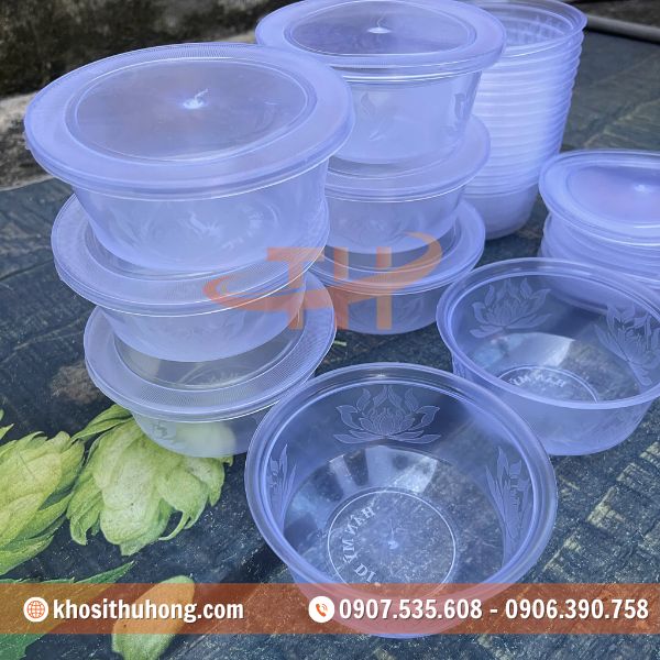 Thu Hồng là đơn vị sỉ giá rẻ thố nhựa hoa sen 250ml có nắp Thu Hồng là đơn vị sỉ giá rẻ thố nhựa hoa sen 250ml có nắp