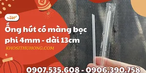 Sỉ ống hút có màng bọc 4mm dài 13cm dùng uống sữa tiện lợi