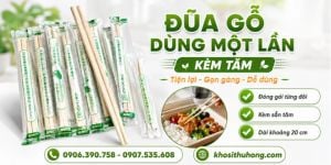 Đũa gỗ dùng 1 lần kèm tăm giá sỉ, đóng gói từng đôi tiền lợi, đũa gỗ tách 