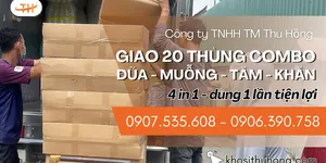 Chuyến hàng giao 20 thùng combo đũa muỗng đúng hẹn