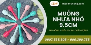Sỉ muỗng nhựa nhỏ 9.5cm nhiều màu bền đẹp chuyên dùng cho sữa chua