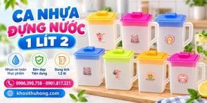 Ca nhựa đựng nước 1 lít 2 có nắp đậy giá sỉ rẻ có những mẫu nào?