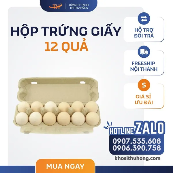 Hộp Giấy Đựng Trứng 12 Quả