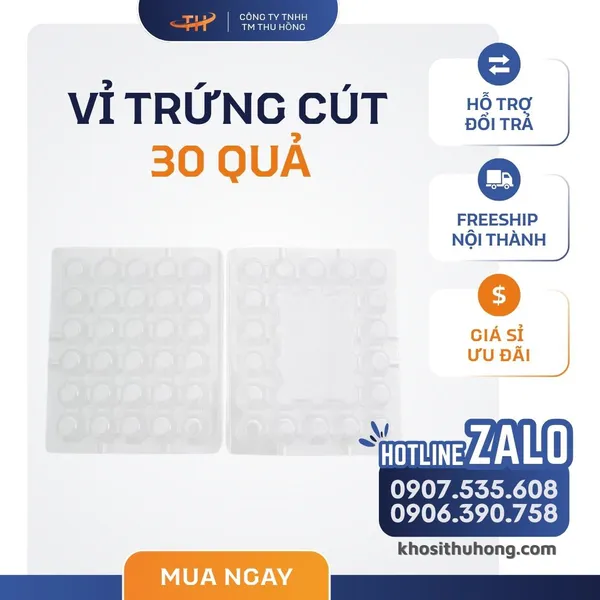 Vỉ Nhựa Đựng Trứng Cút 30 Quả