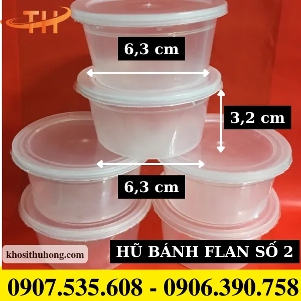 Hũ nhựa làm bánh flan số 2