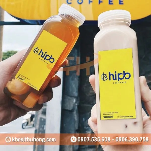 Chai Nhựa Vuông 330ml Miệng Rộng