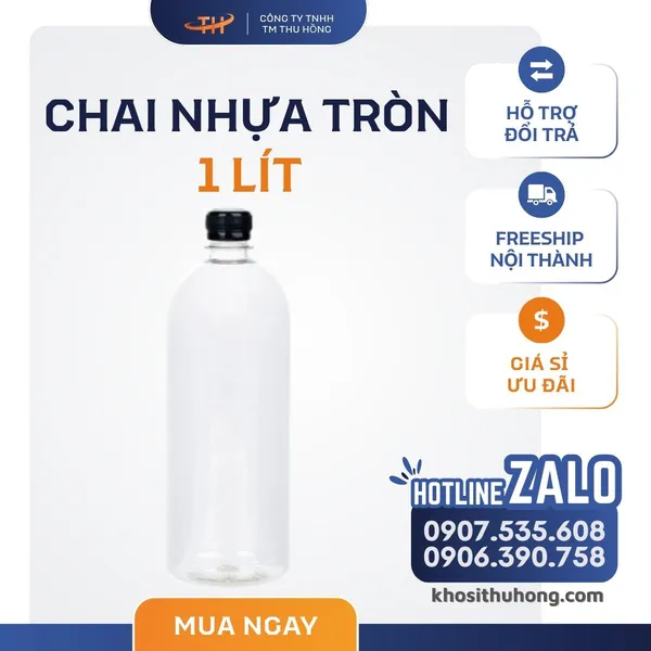 Chai Nhựa Tròn 1 Lít