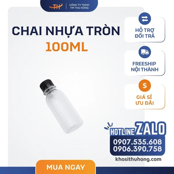 Chai Nhựa Tròn 100ml