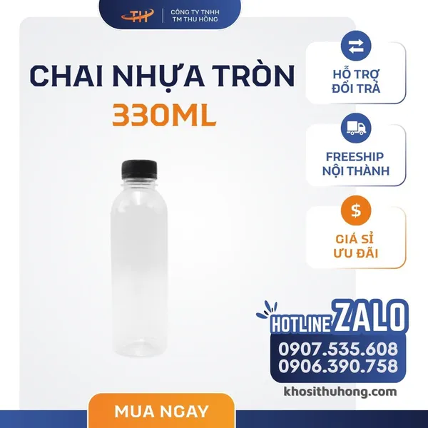 Chai Nhựa Tròn 330ml