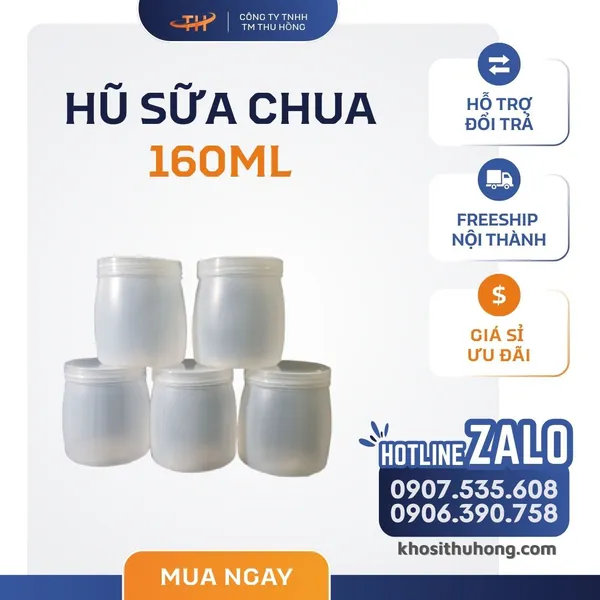 Hũ Nhựa Sữa Chua 160ml
