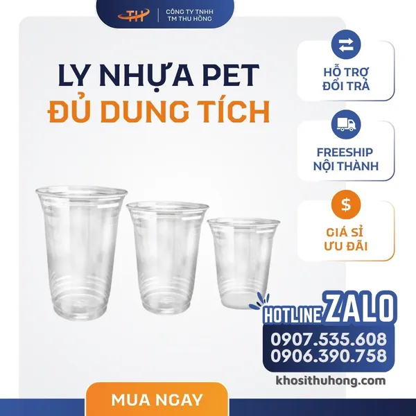 Ly Nhựa PET - 360ml, 500ml, 700ml