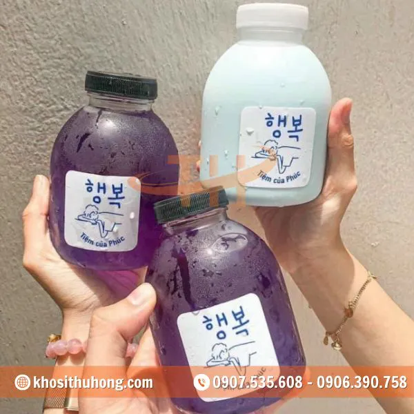 Chai Nhựa Tròn Lùn 400ml Miệng Rộng