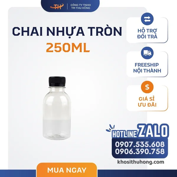 Chai Nhựa Tròn 250ml
